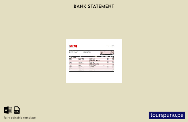 listo para imprimir plantilla de Excel de extracto bancario TTK de Macedonia